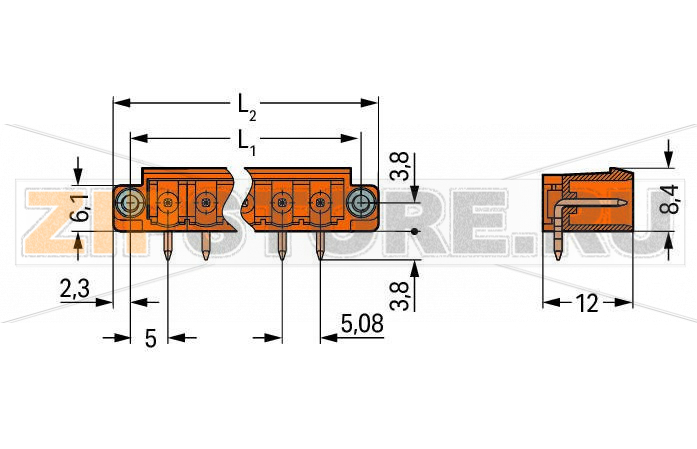 MCS MIDI Classic Вилка THT; 1.0 x 1.0 mm solder pin; угловые; Резьбовой фланец; Шаг контактов 5,08 мм; 3-пол.; оранжевые Wago 231-533/108-000 Исполнение с выводами под запрессовку обеспечивает крепление к печатной плате без пайки100% защита от неправильного подсоединенияВозможны варианты кодировки...