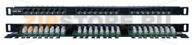 Hyperline PPHD-19-24-8P8C-C5E-110D Патч-панель высокой плотности 19&#039;&#039;, 0.5U, 24 порта RJ-45, категория 5E, Dual IDC 
