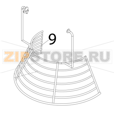 Safety grid, front part rem. Bear Varimixer AR80 VL-1S Safety grid, front part rem. Bear Varimixer AR80 VL-1SЗапчасть на деталировке под номером: 9