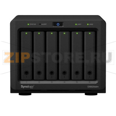 Накопитель сетевой 2 Гб, DDR3L, 2xRJ-45x1000 Мбит/с Synology DS620Slim 