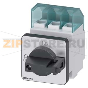 ГЛАВНЫЙ УПРАВЛЯЮЩИЙ ПЕРЕКЛЮЧАТЕЛЬ 3 ПОЛЮСА IU=25, P/AC-23A AT 400V=9, 5KW, ДЛЯ ФРОНТАЛЬНОГО МОНТАЖА, МОНТАЖ ПОСР. 4 ОТВЕРСТИЙ РЫЧАГ ЧЕРН. Siemens 3LD2122-0TK11 