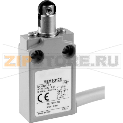 Выключатель концевой с роликом 24 В, 5 А, IP67, 1 шт Panasonic MEM1G13ZD 
