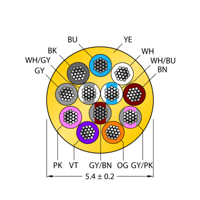 Кабель в катушке Turck CABLE12X0.14-XX-PUR-YE-500M/TXY 