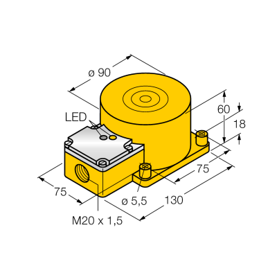 Датчик индуктивный Turck NI60-K90SR-FZ3X2 