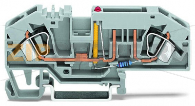 2-conductor fuse terminal block; for automotive blade-style fuses; with test option; with blown fuse indication by LED; 24 V; for DIN-rail 35 x 15 and 35 x 7.5; 6 mm; CAGE CLAMP®; 6,00 mm; gray Wago 282-698/281-413 