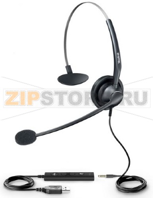 UH33 Головная проводная гарнитура с шумоподавлением, моно, разъемы jack 3.5 mm и USB 