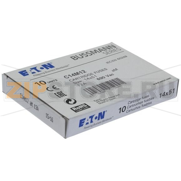 Предохранитель, 1 A, AC 690 В, 80 кА, 14x51 мм, aM, IEC Eaton CYLINDRICAL FUSE 14x51 1A AM 690V 