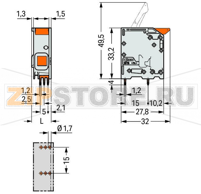 Клемма на печатную плату; рычаг; 16 мм; Шаг контактов 10 мм; 1-пол.; Push-in CAGE CLAMP®; 16,00 mm; серые Wago 2616-1101 PCB terminal blocks with lever-actuated Push-in CAGE CLAMP® connectionPush-in termination of solid and ferruled conductorsIntuitive and tool-free operationSeveral clamping units can be held open simultaneously – convenient for terminating multi-core cablesTesting can be performed both parallel and perpendicular to conductor entry...