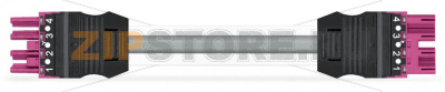 pre-assembled interconnecting cable; B2ca; Socket/plug; 4-pole; Cod. B; H05Z1Z1-F 4 x 1.0 mm; 6 m; 1,00 mm; pink Wago 771-9294/015-607 Protected against mismating and maintenance-freeAdditional variable coding is possible.Components can be clearly printed on and color-coded to meet custom requirements....
