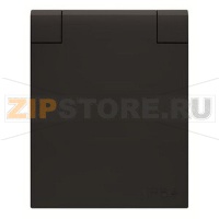 Розетка 10/16 А, 250 В, IP54, чёрная ABB 2CLA328800A1501