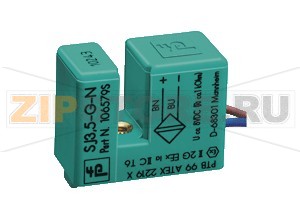 Индуктивный датчик Inductive slot sensor SJ3,5-G-N Pepperl+Fuchs General specificationsSwitching functionNormally closed (NC)Output typeNAMURSlot width3.5 mmDepth of immersion (lateral)5 ... 7 mm , typ. 6 mmOutput type2-wireNominal ratingsNominal voltage8.2 V (Ri approx. 1 k&Omega)Operating voltage5 ... 25 VSwitching frequency0 ... 3000 HzHysteresis0 ... 0.6Suitable for 2:1 technologyyes , Reverse polarity protection diode not requiredCurrent consumptionMeasuring plate not detected&ge 3 mAMeasuring plate detected&le 1 mAFunctional safety related parametersMTTFd11150 aMission Time (TM)20 aDiagnostic Coverage (DC)0 %Compliance with standards and directivesStandard conformityNAMUREN 60947-5-6:2000 IEC 60947-5-6:1999Approvals and certificatesUL approvalcULus Listed, General PurposeCSA approvalcCSAus Listed, General PurposeCCC approvalCCC approval / marking not required for products rated &le36 VAmbient conditionsAmbient temperature-25 ... 100 °C (-13 ... 212 °F)Mechanical specificationsConnection typeflexible leads LiY , 500 mmCore cross-section0.14 mm2Housing materialPBTDegree of protectionIP67Equipment protection level Da Highest permissible ambient temperatureDetails of the correlation between the type of circuit connected, the maximum permissible ambient temperature, the surface temperature, and the effective internal reactance values can be found on the EU-type-examination certificate. The maximum permissible ambient temperature of the data sheet must be noted, in addition, the lower of the two values must be maintained.General informationUse in the hazardous areasee instruction manualsCategory1G 2G 1D