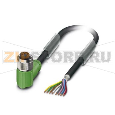 Кабель для датчика / исполнительного элемента Phoenix Contact SAC-8P-10,0-PUR/M12FR SH 8-полюсн., PUR без галогенов, темно-серый RAL 7021, экранирован., свободный конец, к Гнездо угловой M12, А-кодирование, Длина кабеля: 10 м.Минимальный заказ: 1 шт.Упаковка: 1 шт.