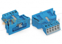 Snap-in socket; 5-pole; Cod. I; 1,50 mm; blue Wago 890-2105