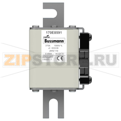 Предохранитель, 375 A, AC 1000 В, DIN 2, aR, Индикатор типа К Eaton FUSE 375A 1000V 2KN/110 AR 