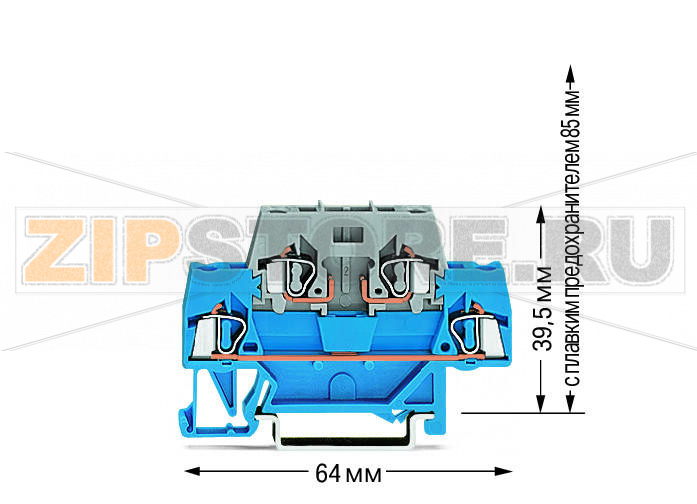 Двухуровневые клеммы; для DIN-рейки 35 x 15 и 35 x 7,5; 2,5 мм?; CAGE CLAMP®; 2,50 mm?; синие/серые Wago 280-531 