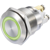 Кнопка 48 В/DC, 3 А, 1 x выкл/вкл, без фиксации, IP65, 1 шт TRU Components GQ19F-10E/G/12V/S