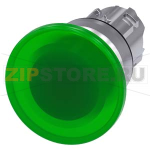 АКТУАТОР ГРИБОВИДНОЙ КНОПКИ С ВОЗМОЖНОСТЬЮ ПОДСВЕТКИ, 22MM, КРУГЛ., ГЛЯНЦЕВЫЙ МЕТАЛЛ, КНОПКА ЗЕЛЁНАЯ, 40MM, БЕЗ ФИКСАЦИИ Siemens 3SU1051-1BD40-0AA0 