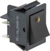 ЧЕРНЫЙ ДВУХПОЛЮСНЫЙ ПЕРЕКЛЮЧАТЕЛЬ 16А 250В