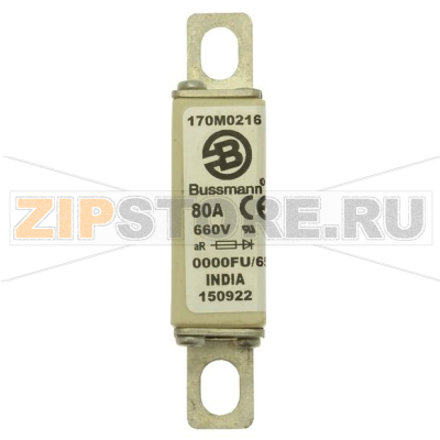 Предохранитель, 80 A, AC 660 В, 200 кА, size 0000, 18x19x80 мм, aR, UL Eaton FUSE 80A 660V 000 