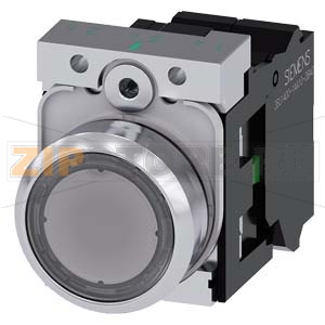 КНОПКА С ПОДСВЕТКОЙ, 22MM, КРУГЛАЯ, МЕТАЛЛИЧЕСКАЯ ГЛЯНЦЕВАЯ, ПРОЗРАЧНАЯ, ПЛОСКАЯ КНОПКА, КОНТАКТЫ МГНОВЕННОГО ДЕЙСТВИЯ, С ДЕРЖАТЕЛЕМ, 1NO, МОДУЛЬ ПОДСВЕТКИ С ИНТЕГРИРОВАННЫМ СВЕТОДИОДОМ 230V AC,  ПРУЖИННЫЕ КЛЕММЫ, С ГРАВИРОВКОЙ ЛАЗЕРОМ, LOWER CASE Siemens 