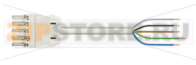 Кабель соединительный; Eca; розетка/открытая; 5-полюсов; код. A; H05VV-F 5G 1,5 мм; 5 м; 1,50 mm; белые Wago 771-9995/106-502 Protected against mismating and maintenance-freeAdditional variable coding is possible....