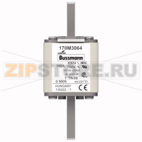 Предохранитель, 160 A, AC 690 В, 200 кА, DIN 1, 45x58x104 мм, aR, DIN, IEC Eaton FUSE 160A 690V