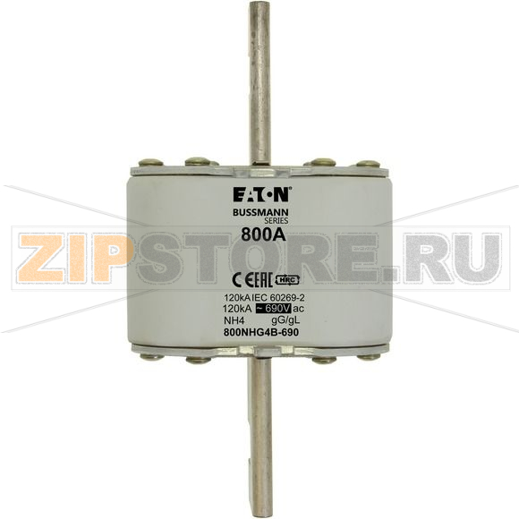 Предохранитель, 630 A, AC 690 В, 120 кА, NH4, gL/gG, IEC Eaton NH FUSE 630A 690V GG SIZE 4 