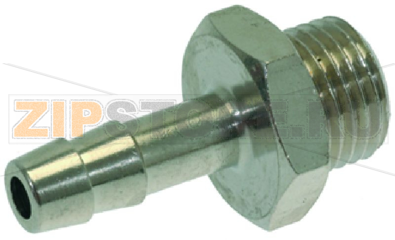 НИКЕЛИРОВАННЫЙ ПАТРУБОК ДЛЯ ШЛАНГА Ø 1/4"M Ø 7 