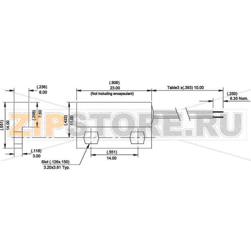 Геркон с фланцем 175 В/DC, 0.25 A, 5 Вт Hamlin 59140-3-02-A 