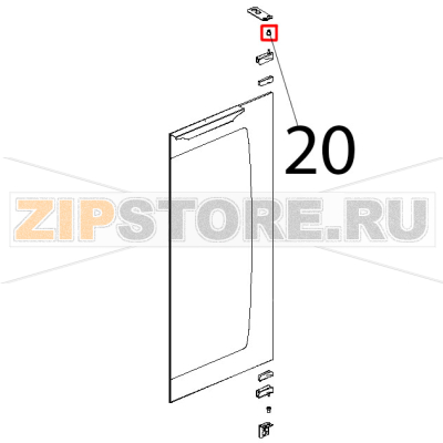 Boccola cerniera 12x6.5, DI5.3 Unox XL 133 Boccola cerniera 12x6.5, DI5.3 Unox XL 133Запчасть на деталировке под номером: 20