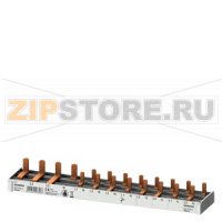 Компактная Pin шина, 10mm2 сечение: 3p/N (N-справа) 1x УЗО 4-пол. + 8x комп.устр. 1-пол. защ.от прикосн. N-right 12 MW обрезаемая Siemens 5ST3783-0