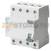 УСТРОЙСТВО ЗАЩИТНОГО ОТКЛЮЧЕНИЯ ТИП AC 80/4 300MA 4МОД. N-СЛЕВА Siemens 5SV4647-0KL