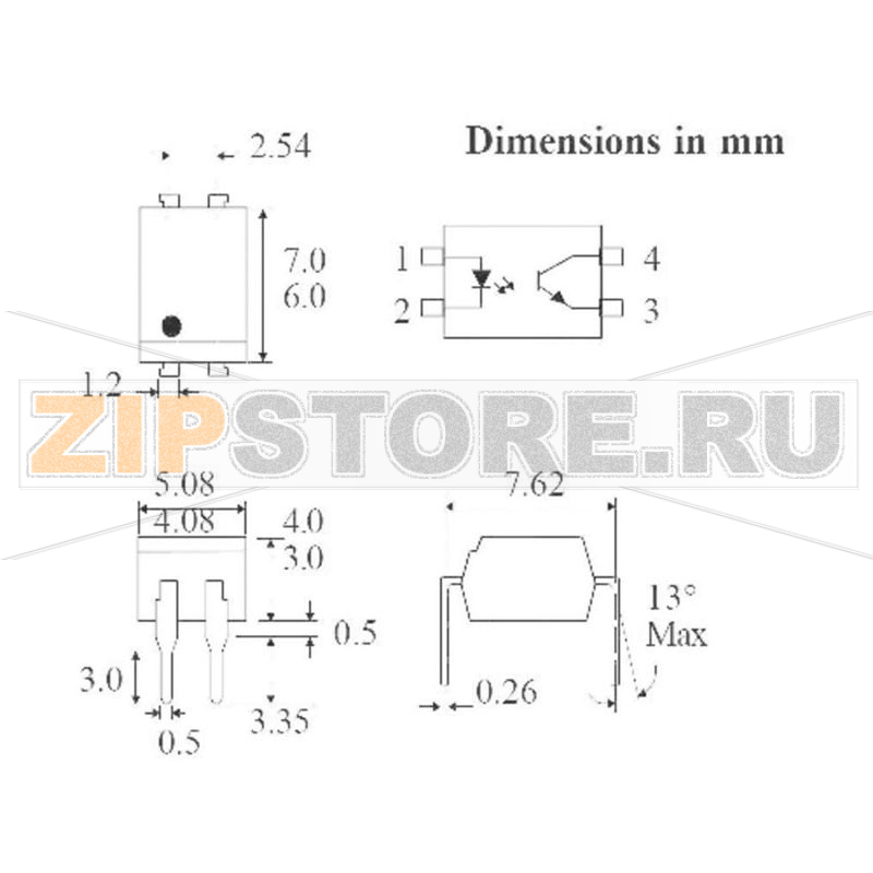 Оптопара DIP4 Isocom Components TLP521 