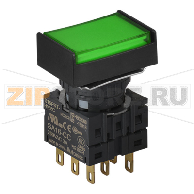 Выключатель кнопочный, Ø отверстия: 16 мм Autonics S16PRT-H1G3C 