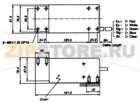 Тензодатчик CAS BCM-200 Тензометрический датчик веса CAS BCM-200 (LOAD CELL) для весов CASНПВ 200кг, алюминиевый сплав, класс защиты IP65