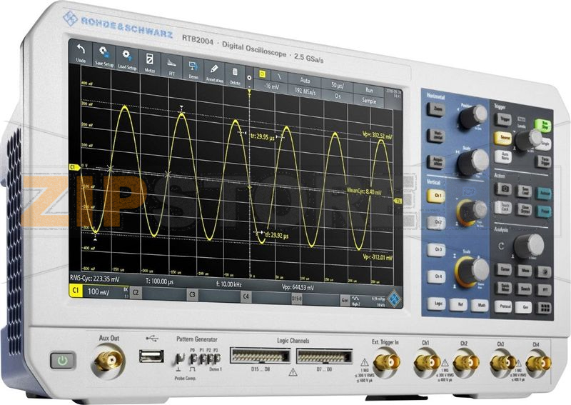 Осциллограф цифровой 100 МГц, 4 канала, 1.25 Гвыб/с, 10 MP, 10 бит Rohde & Schwarz RTB2K-104 