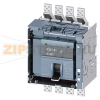 draw-out molded case circuit breaker w. handle with guide frame and PSS frame 1600; 4AUX and trip alarm switch S24; Icu "C" Icu=110kA @ 415V, 4-pole, left ETU350, LSI, In=800A rotary coding switch Ir=320...800A Isd=1...10xIn, Ii=1.5...15xIn N conductor pr