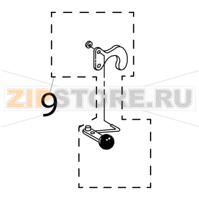 Latch, link and lever assembly KitchenAid 5K45SSEWH Latch, link and lever assembly KitchenAid 5K45SSEWHЗапчасть на деталировке под номером: 9